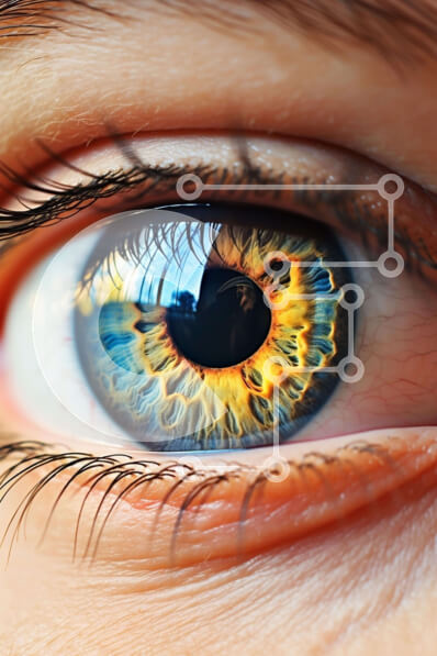 Intra Συλλεκτικό Ξύλινο Παζλ Plywood  4mm - Σαγηνευτική λεπτομέρεια ματιών με πορτοκαλοκίτρινο δαχτυλίδι Σε Ξύλινο Κουτί - Διαστάσεις Puzzle: 10x10 cm – 25 κομμάτια