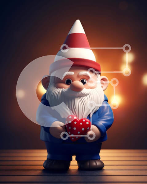 Intra Συλλεκτικό Ξύλινο Παζλ Plywood  4mm - Παιχνίδι διακοπών Gnome με διακοσμημένη καρδιά Σε Ξύλινο Κουτί - Διαστάσεις: 10x10 cm – 25 κομμάτια