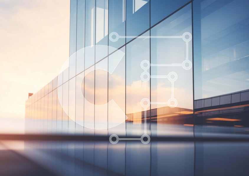 Intra Συλλεκτικό Ξύλινο Παζλ Plywood  4mm - Σύγχρονο κτίριο γραφείων με γυάλινα παράθυρα και ανθρώπους Σε Ξύλινο Κουτί - Διαστάσεις Puzzle: 10x10 cm – 25 κομμάτια