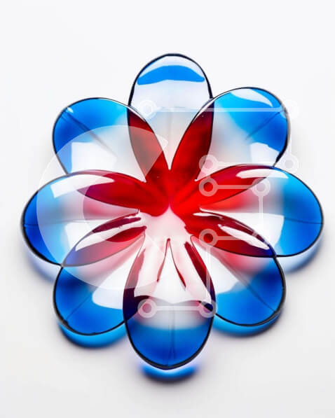 Intra Συλλεκτικό Ξύλινο Παζλ Plywood  4mm - Πολύχρωμο γυάλινο αντικείμενο λουλουδιών Σε Ξύλινο Κουτί - Διαστάσεις: 10x10 cm – 25 κομμάτια