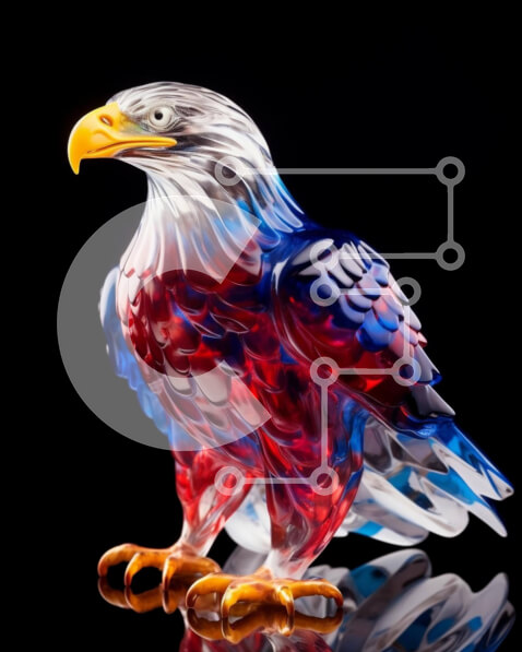 Intra Συλλεκτικό Ξύλινο Παζλ Plywood  4mm - Γυάλινο Γλυπτό του Αετού Σε Ξύλινο Κουτί - Διαστάσεις: 10x10 cm – 25 κομμάτια