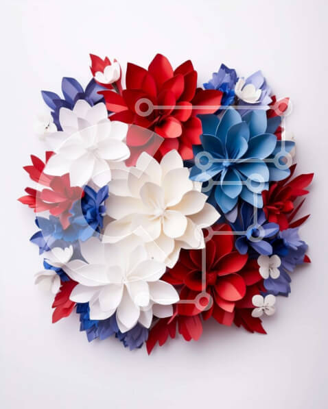 Intra Συλλεκτικό Ξύλινο Παζλ Plywood  4mm - 4η Ιουλίου Χάρτινη Ανθοσύνθεση Σε Ξύλινο Κουτί - Διαστάσεις: 10x10 cm – 25 κομμάτια