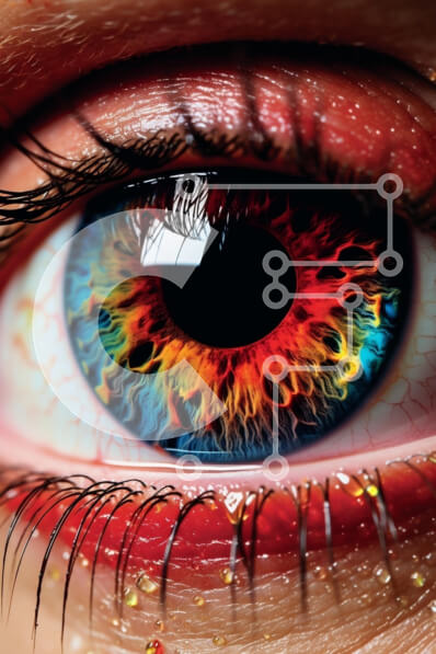 Intra Συλλεκτικό Ξύλινο Παζλ Plywood  4mm - Γυναικείο μάτι με ζωηρά χρώματα Σε Ξύλινο Κουτί - Διαστάσεις Puzzle: 10x10 cm – 25 κομμάτια