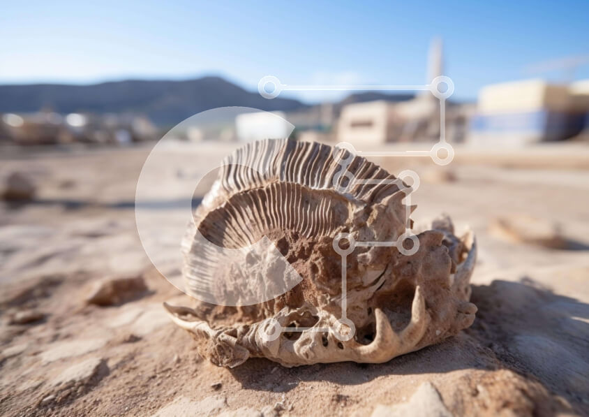 Intra Συλλεκτικό Ξύλινο Παζλ Plywood  4mm - Ανακάλυψη απολιθωμένων οστών στην έρημο Σε Ξύλινο Κουτί - Διαστάσεις: 10x10 cm – 25 κομμάτια