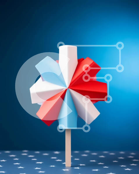 Σετ των 2 Intra Συλλεκτικό Ξύλινο Παζλ Plywood  4mm - Πολύχρωμο χάρτινο Popsicle σε πορτοκαλί τραπεζομάντιλο Σε Ξύλινο Κουτί - Διαστάσεις: 10x10 cm – 25 κομμάτια