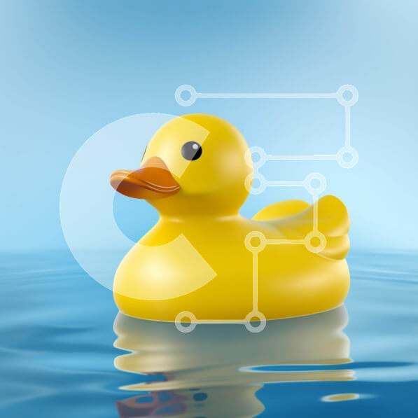 Intra Συλλεκτικό Ξύλινο Παζλ Plywood  4mm - Κίτρινη λαστιχένια πάπια που επιπλέει στο νερό Σε Ξύλινο Κουτί - Διαστάσεις: 10x10 cm – 25 κομμάτια