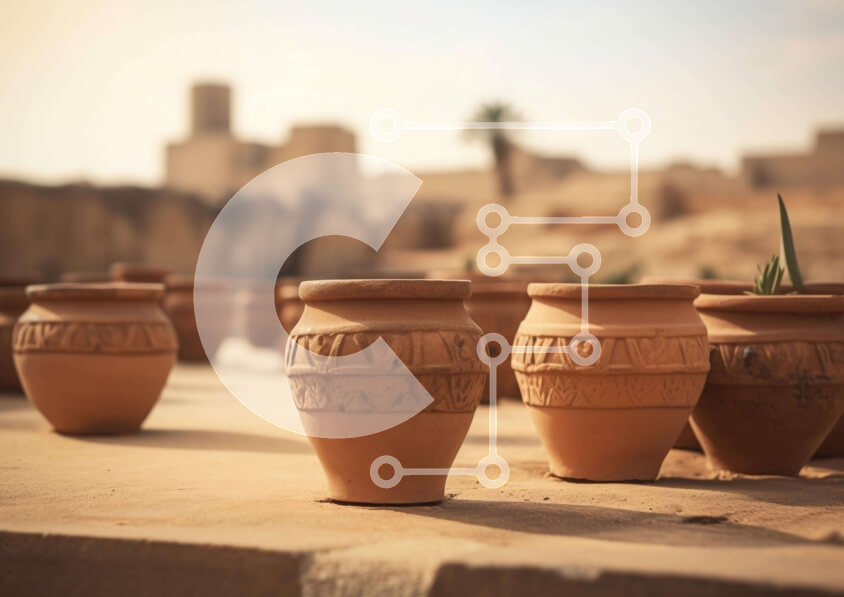 Intra Συλλεκτικό Ξύλινο Παζλ Plywood  4mm - Ομάδα καφέ αγγείων κεραμικής Σε Ξύλινο Κουτί - Διαστάσεις: 10x10 cm – 25 κομμάτια