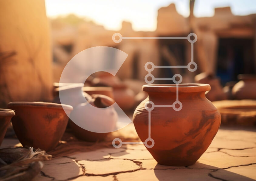 Intra Συλλεκτικό Ξύλινο Παζλ Plywood  4mm - Βάζα κεραμικής που εμφανίζονται σε εξωτερικούς χώρους Σε Ξύλινο Κουτί - Διαστάσεις: 10x10 cm – 25 κομμάτια