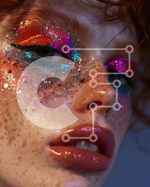 Intra Συλλεκτικό Ξύλινο Παζλ Plywood  4mm - Πολύχρωμο μακιγιάζ και λαμπερά μάτια Σε Ξύλινο Κουτί - Διαστάσεις Puzzle: 10x10 cm – 25 κομμάτια