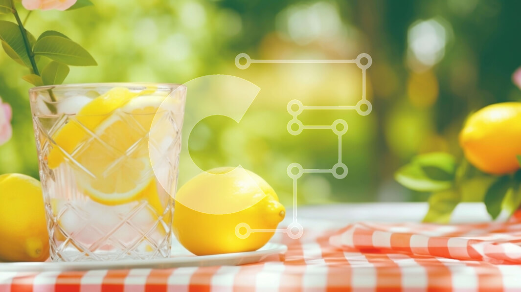 Intra Συλλεκτικό Ξύλινο Παζλ Plywood  4mm - Ήρεμη υπαίθρια σκηνή με ένα ποτήρι νερό, λεμόνια και λουλούδια Σε Ξύλινο Κουτί - Διαστάσεις: 10x10 cm – 25 κομμάτια