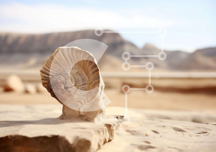 Intra Συλλεκτικό Ξύλινο Παζλ Plywood  4mm - Γλυπτό αμμωνίτη στην έρημο Σε Ξύλινο Κουτί - Διαστάσεις: 10x10 cm – 25 κομμάτια