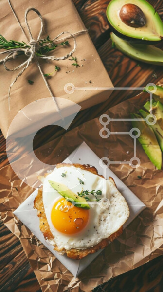 Intra Συλλεκτικό Ξύλινο Παζλ Plywood  4mm - Πιάτο με αυγό, αβοκάντο και βότανα Σε Ξύλινο Κουτί - Διαστάσεις: 10x10 cm – 25 κομμάτια