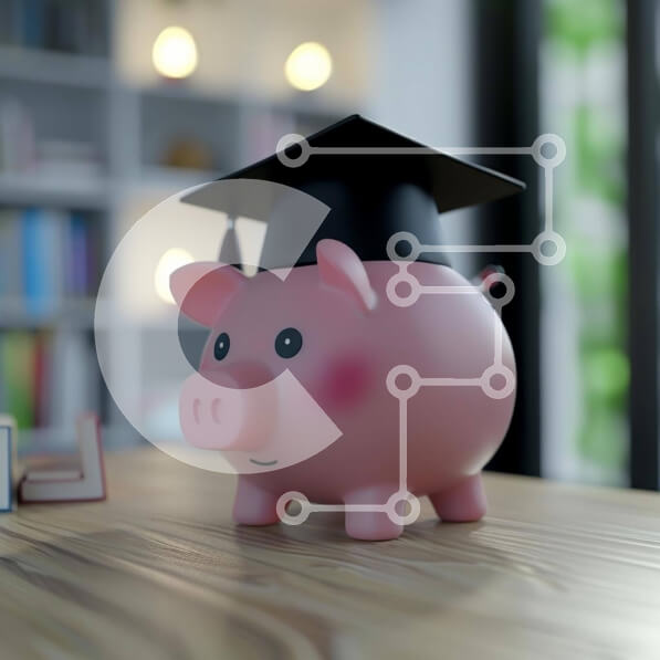 Intra Συλλεκτικό Ξύλινο Παζλ Plywood  4mm - Ροζ κουμπαράς με καπάκι αποφοίτησης και βιβλία Σε Ξύλινο Κουτί - Διαστάσεις Puzzle: 10x10 cm – 25 κομμάτια