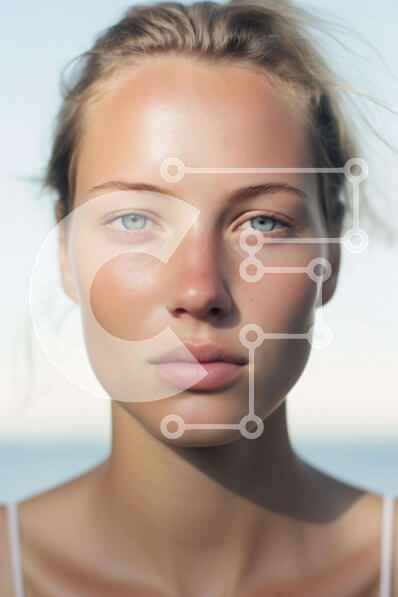 Intra Συλλεκτικό Ξύλινο Παζλ Plywood  4mm - Νεαρή γυναίκα με ξανθά μαλλιά και μπλε μάτια δίπλα στον ωκεανό Σε Ξύλινο Κουτί - Διαστάσεις Puzzle: 10x10 cm – 25 κομμάτια