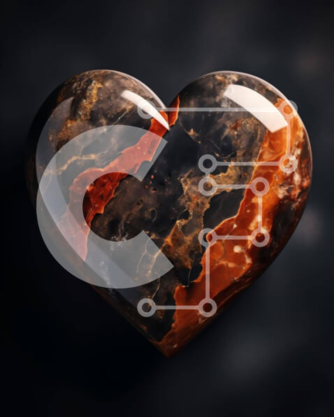 Intra Συλλεκτικό Ξύλινο Παζλ Plywood  4mm - Πέτρα σε σχήμα καρδιάς με μπογιά Σε Ξύλινο Κουτί - Διαστάσεις: 10x10 cm – 25 κομμάτια