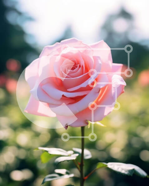 Intra Συλλεκτικό Ξύλινο Παζλ Plywood  4mm - Ροζ τριαντάφυλλο στην άνθιση Σε Ξύλινο Κουτί - Διαστάσεις: 10x10 cm – 25 κομμάτια