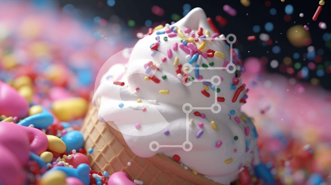 Σετ των 2 Intra Συλλεκτικό Ξύλινο Παζλ Plywood  4mm - Πολύχρωμο χωνάκι παγωτού πασπαλίζει με σαντιγί και σιρόπι Σε Ξύλινο Κουτί - Διαστάσεις: 10x10 cm – 25 κομμάτια