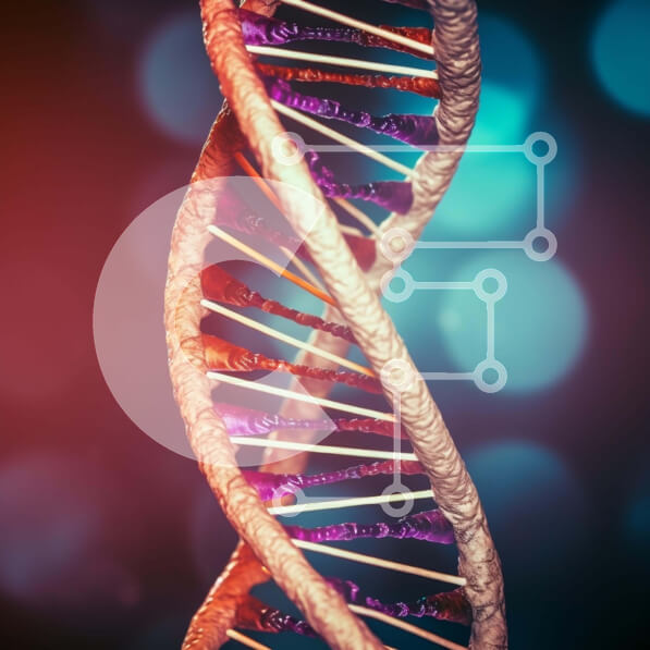 Intra Συλλεκτικό Ξύλινο Παζλ Plywood  4mm - Φόντο κλώνου DNA Σε Ξύλινο Κουτί - Διαστάσεις Puzzle: 10x10 cm – 25 κομμάτια