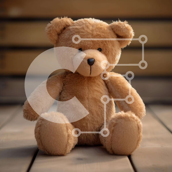 Intra Συλλεκτικό Ξύλινο Παζλ Plywood  4mm - Καφέ αρκουδάκι σε ξύλινο πάτωμα Σε Ξύλινο Κουτί - Διαστάσεις: 10x10 cm – 25 κομμάτια