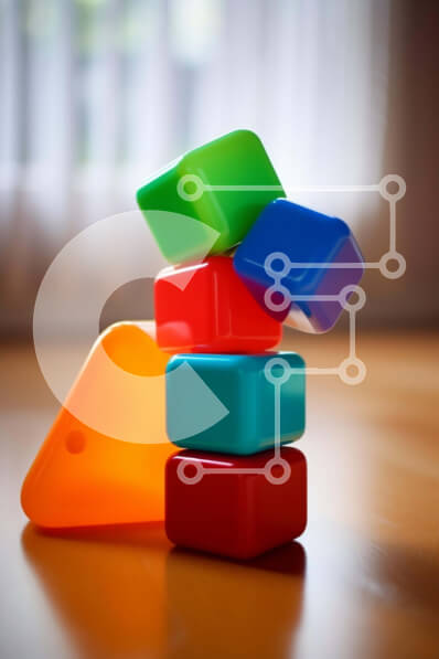 Intra Συλλεκτικό Ξύλινο Παζλ Plywood  4mm - Πολύχρωμο δομικό στοιχείο στοίβα Σε Ξύλινο Κουτί - Διαστάσεις: 10x10 cm – 25 κομμάτια