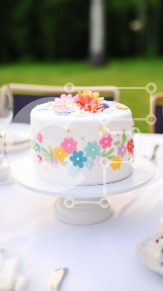 Intra Συλλεκτικό Ξύλινο Παζλ Plywood  4mm - Λευκή τούρτα με floral διακοσμήσεις Σε Ξύλινο Κουτί - Διαστάσεις: 10x10 cm – 25 κομμάτια