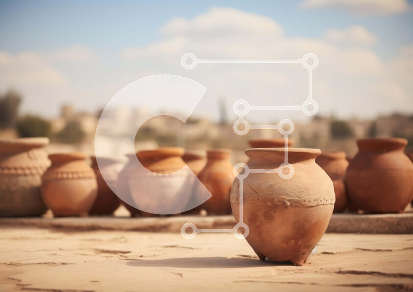 Intra Συλλεκτικό Ξύλινο Παζλ Plywood  4mm - Πήλινα αγγεία και τεφροδόχοι σε αστικό περιβάλλον Σε Ξύλινο Κουτί - Διαστάσεις: 10x10 cm – 25 κομμάτια