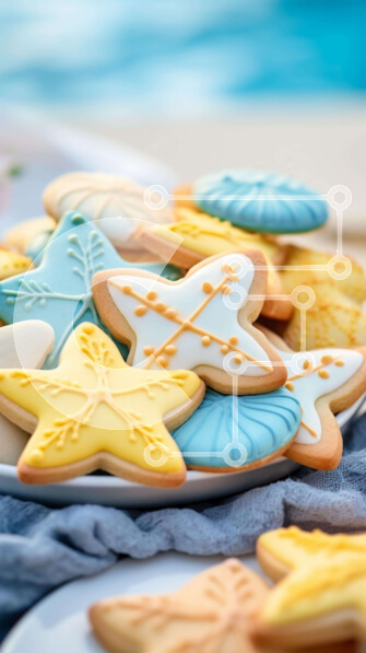 Intra Συλλεκτικό Ξύλινο Παζλ Plywood  4mm - Cookies με θέμα τη θάλασσα στην οθόνη Σε Ξύλινο Κουτί - Διαστάσεις: 10x10 cm – 25 κομμάτια