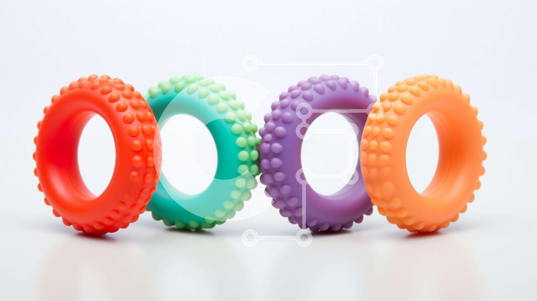 Intra Συλλεκτικό Ξύλινο Παζλ Plywood  4mm - Πολύχρωμα δαχτυλίδια από καουτσούκ Σε Ξύλινο Κουτί - Διαστάσεις: 10x10 cm – 25 κομμάτια