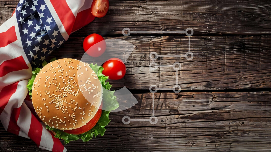 Σετ των 2 Intra Συλλεκτικό Ξύλινο Παζλ Plywood  4mm - Burger με ντομάτες και μαρούλι σε ξύλινο τραπέζι Σε Ξύλινο Κουτί - Διαστάσεις: 10x10 cm – 25 κομμάτια