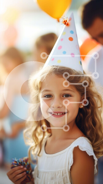 Intra Συλλεκτικό Ξύλινο Παζλ Plywood  4mm - Ευτυχισμένη στιγμή: Νεαρό κορίτσι με καπέλο με κουκκίδες που χαμογελά Σε Ξύλινο Κουτί - Διαστάσεις Puzzle: 10x10 cm – 25 κομμάτια