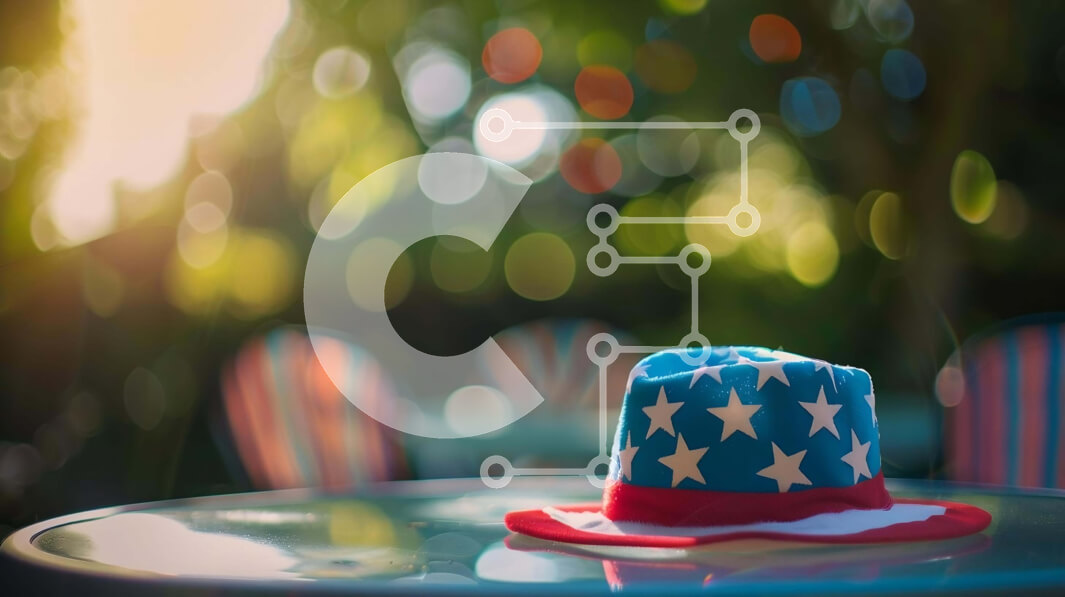 Intra Συλλεκτικό Ξύλινο Παζλ Plywood  4mm - Κόκκινο, λευκό και μπλε καπέλο στο τραπέζι εξωτερικού χώρου Σε Ξύλινο Κουτί - Διαστάσεις Puzzle: 10x10 cm – 25 κομμάτια