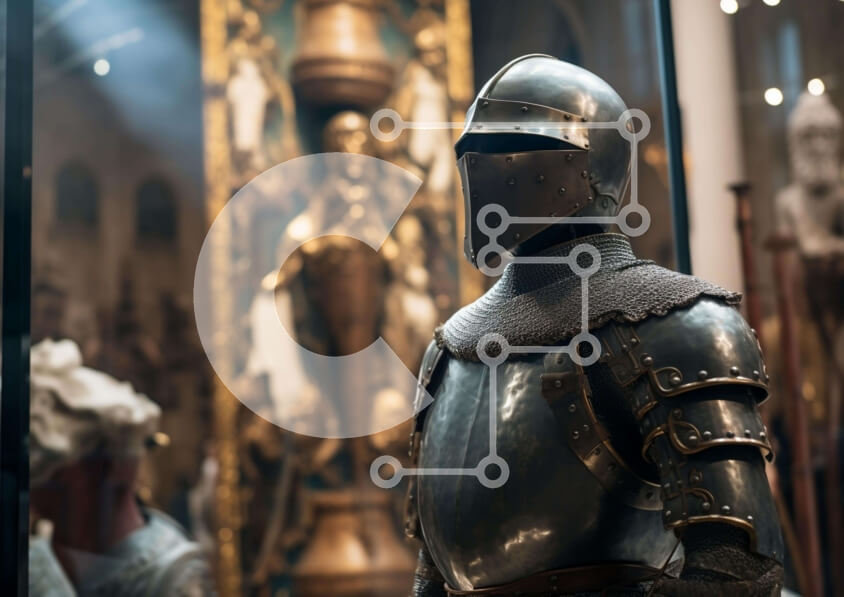 Intra Συλλεκτικό Ξύλινο Παζλ Plywood  4mm - Μανεκέν με μεσαιωνική πανοπλία Σε Ξύλινο Κουτί - Διαστάσεις Puzzle: 10x10 cm – 25 κομμάτια