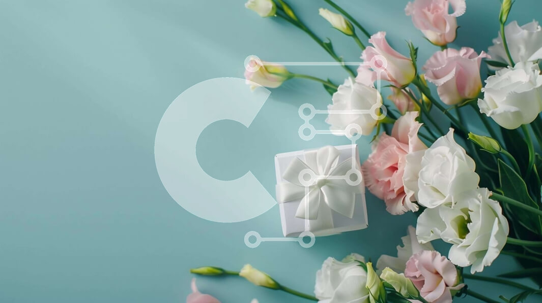 Intra Συλλεκτικό Ξύλινο Παζλ Plywood  4mm - Μπουκέτο λευκά και ροζ λουλούδια με κουτί δώρου Σε Ξύλινο Κουτί - Διαστάσεις Puzzle: 10x10 cm – 25 κομμάτια