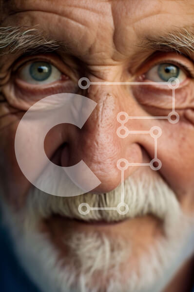 Intra Συλλεκτικό Ξύλινο Παζλ Plywood  4mm - Close-up πορτρέτο του ηλικιωμένου άνδρα Σε Ξύλινο Κουτί - Διαστάσεις Puzzle: 10x10 cm – 25 κομμάτια