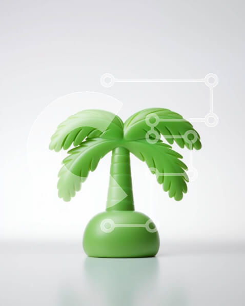 Intra Συλλεκτικό Ξύλινο Παζλ Plywood  4mm - Πράσινο παιχνίδι φοίνικα σε λευκή επιφάνεια Σε Ξύλινο Κουτί - Διαστάσεις: 10x10 cm – 25 κομμάτια