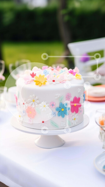 Intra Συλλεκτικό Ξύλινο Παζλ Plywood  4mm - Λευκή τούρτα με πολύχρωμα διακοσμητικά Σε Ξύλινο Κουτί - Διαστάσεις: 10x10 cm – 25 κομμάτια