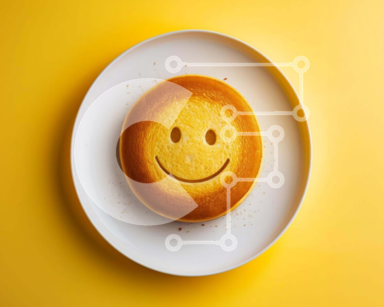 Σετ των 2 Intra Συλλεκτικό Ξύλινο Παζλ Plywood  4mm - Κίτρινο κέικ Smiley Face σε οβάλ πιάτο Σε Ξύλινο Κουτί - Διαστάσεις: 10x10 cm – 25 κομμάτια