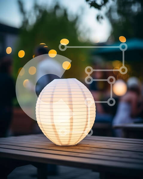 Intra Συλλεκτικό Ξύλινο Παζλ Plywood  4mm - Άνθρωποι που απολαμβάνουν χρόνο σε εξωτερικούς χώρους γύρω από το ξύλινο τραπέζι Σε Ξύλινο Κουτί - Διαστάσεις Puzzle: 10x10 cm – 25 κομμάτια