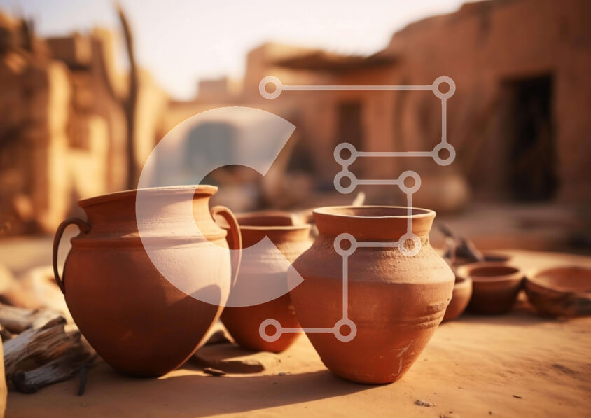 Intra Συλλεκτικό Ξύλινο Παζλ Plywood  4mm - Χειροποίητα πήλινα αγγεία σε ανοιχτό χωράφι Σε Ξύλινο Κουτί - Διαστάσεις: 10x10 cm – 25 κομμάτια