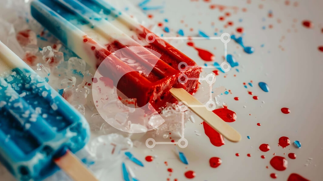 Intra Συλλεκτικό Ξύλινο Παζλ Plywood  4mm - Πατριωτικά Popsicles σε λευκή επιφάνεια Σε Ξύλινο Κουτί - Διαστάσεις Puzzle: 10x10 cm – 25 κομμάτια