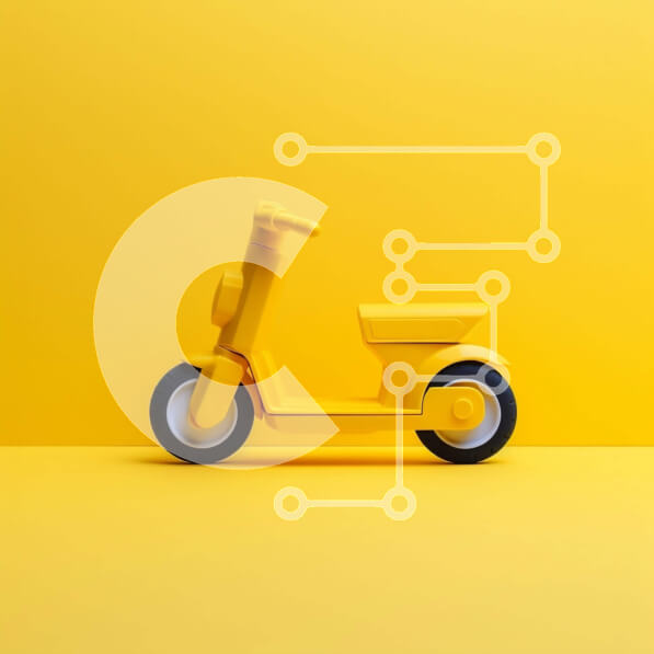 Intra Συλλεκτικό Ξύλινο Παζλ Plywood  4mm - Κίτρινο παιχνίδι σκούτερ Σε Ξύλινο Κουτί - Διαστάσεις: 10x10 cm – 25 κομμάτια