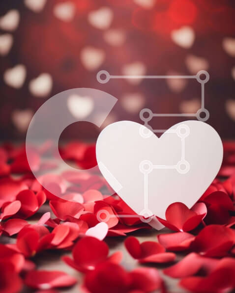 Intra Συλλεκτικό Ξύλινο Παζλ Plywood  4mm - Κάρτα σε σχήμα καρδιάς με κόκκινες καρδιές σε λευκό φόντο Σε Ξύλινο Κουτί - Διαστάσεις: 10x10 cm – 25 κομμάτια