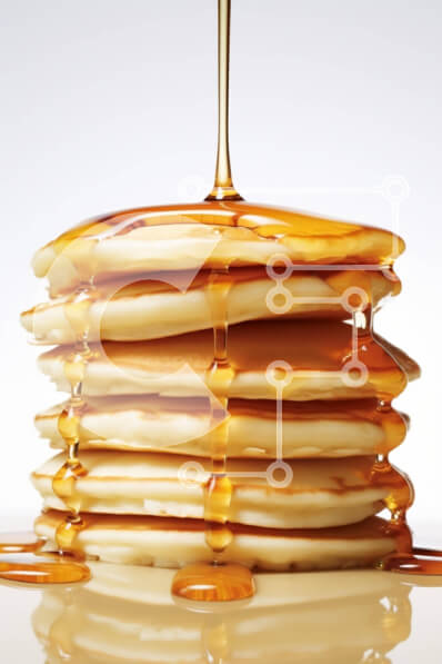 Σετ των 2 Intra Συλλεκτικό Ξύλινο Παζλ Plywood  4mm - Στοίβα από τηγανίτες περιχυμένες με σιρόπι σφενδάμου Σε Ξύλινο Κουτί - Διαστάσεις: 10x10 cm – 25 κομμάτια