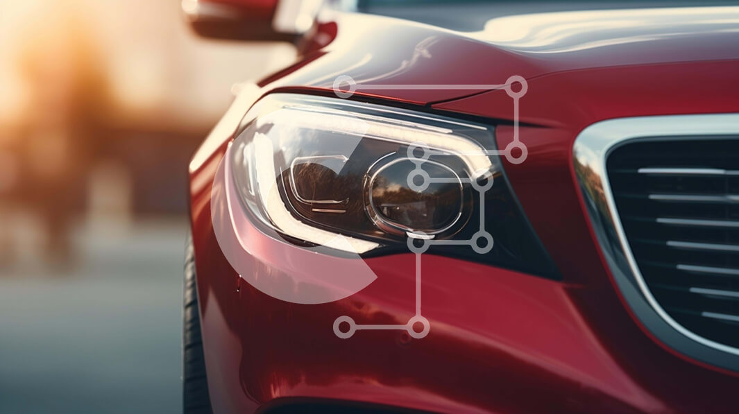 Intra Συλλεκτικό Ξύλινο Παζλ Plywood  4mm - Κόκκινο αυτοκίνητο με αναμμένους προβολείς Σε Ξύλινο Κουτί - Διαστάσεις Puzzle: 10x10 cm – 25 κομμάτια