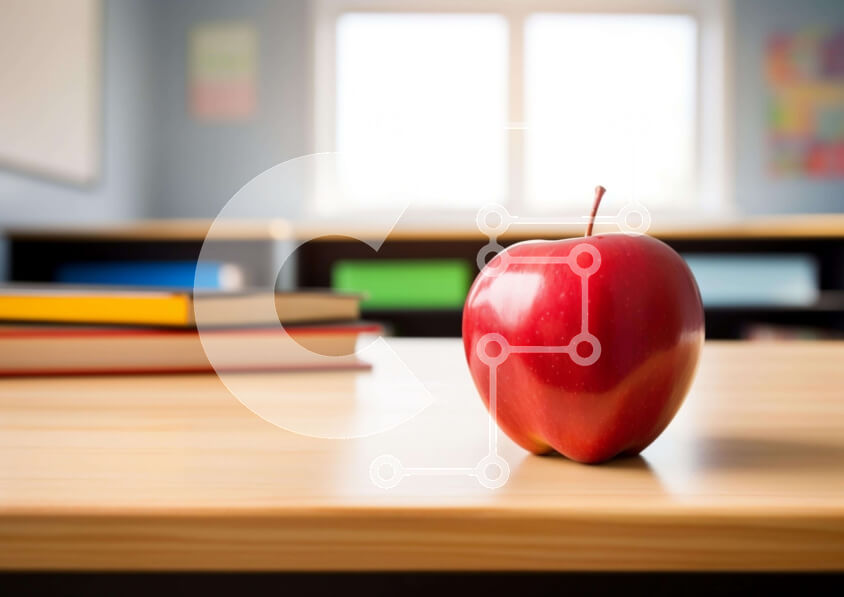 Intra Συλλεκτικό Ξύλινο Παζλ Plywood  4mm - Κόκκινο μήλο και βιβλία Σε Ξύλινο Κουτί - Διαστάσεις: 10x10 cm – 25 κομμάτια