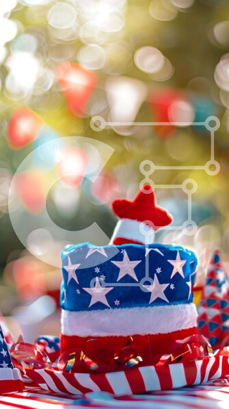 Intra Συλλεκτικό Ξύλινο Παζλ Plywood  4mm - Εορταστική σκηνή με πατριωτική τούρτα και στολίδια Σε Ξύλινο Κουτί - Διαστάσεις: 10x10 cm – 25 κομμάτια