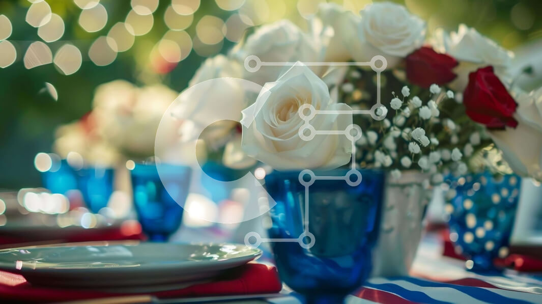 Σετ των 2 Intra Συλλεκτικό Ξύλινο Παζλ Plywood  4mm - Κομψή ρύθμιση τραπεζιού με κόκκινο, λευκό και μπλε τόνους Σε Ξύλινο Κουτί - Διαστάσεις: 10x10 cm – 25 κομμάτια