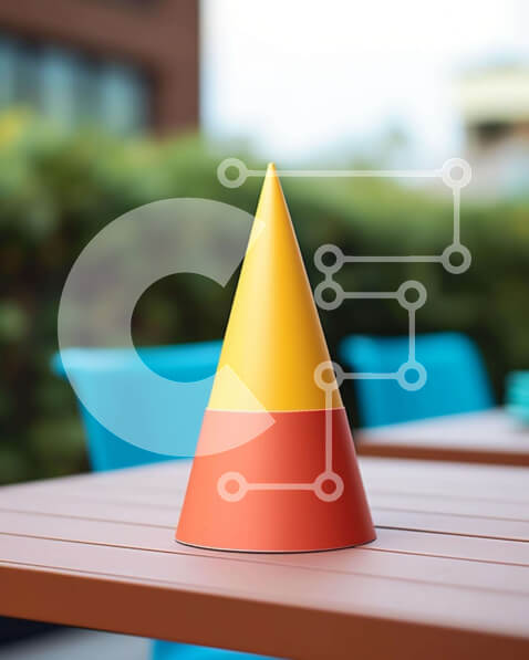 Σετ των 2 Intra Συλλεκτικό Ξύλινο Παζλ Plywood  4mm - Πολύχρωμο χωνάκι καραμελών σε εξωτερικό ξύλινο τραπέζι Σε Ξύλινο Κουτί - Διαστάσεις: 10x10 cm – 25 κομμάτια