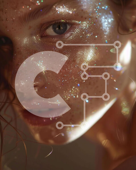 Intra Συλλεκτικό Ξύλινο Παζλ Plywood  4mm - Γυναίκα με πρόσωπο καλυμμένο με λάμψη Σε Ξύλινο Κουτί - Διαστάσεις Puzzle: 10x10 cm – 25 κομμάτια