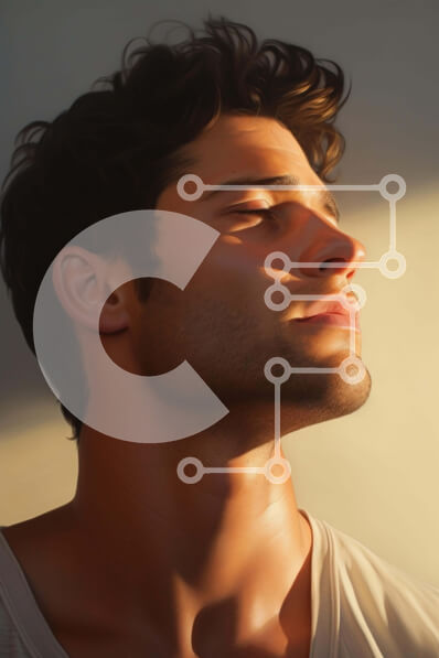 Intra Συλλεκτικό Ξύλινο Παζλ Plywood  4mm - Άνθρωπος σε περισυλλογή που κοιτάζει ψηλά στον ήλιο Σε Ξύλινο Κουτί - Διαστάσεις Puzzle: 10x10 cm – 25 κομμάτια